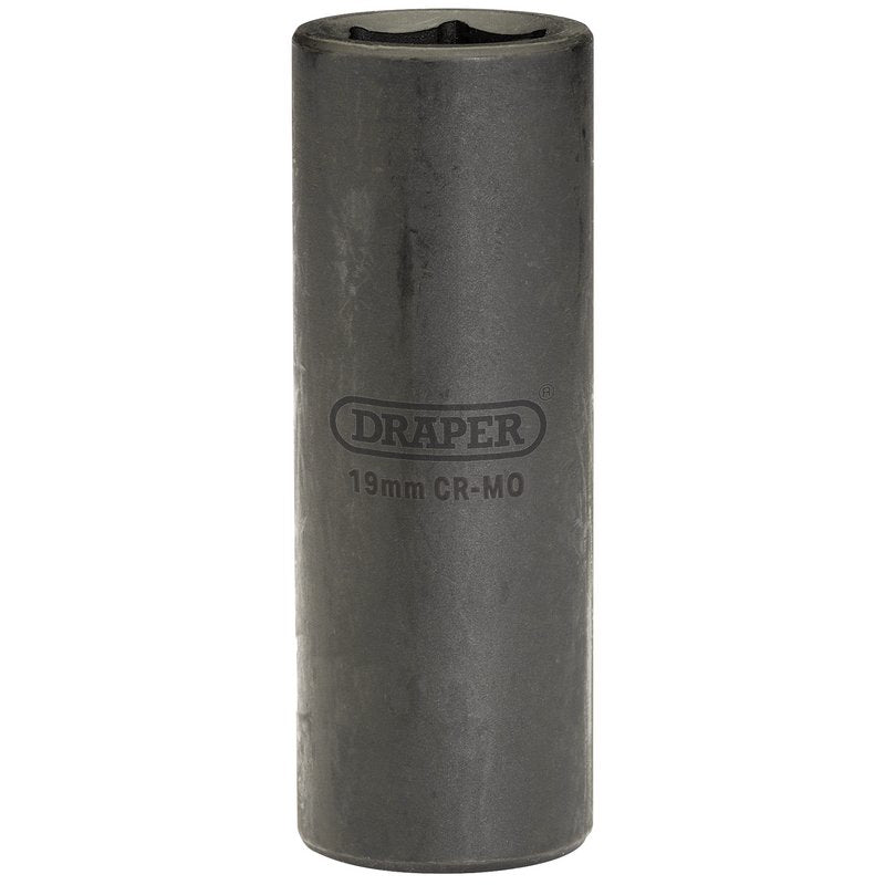 Draper 19mm Deep Impact Socket 1/2" Dr 6 Point Hex Chrome Vanadium Steel 12744