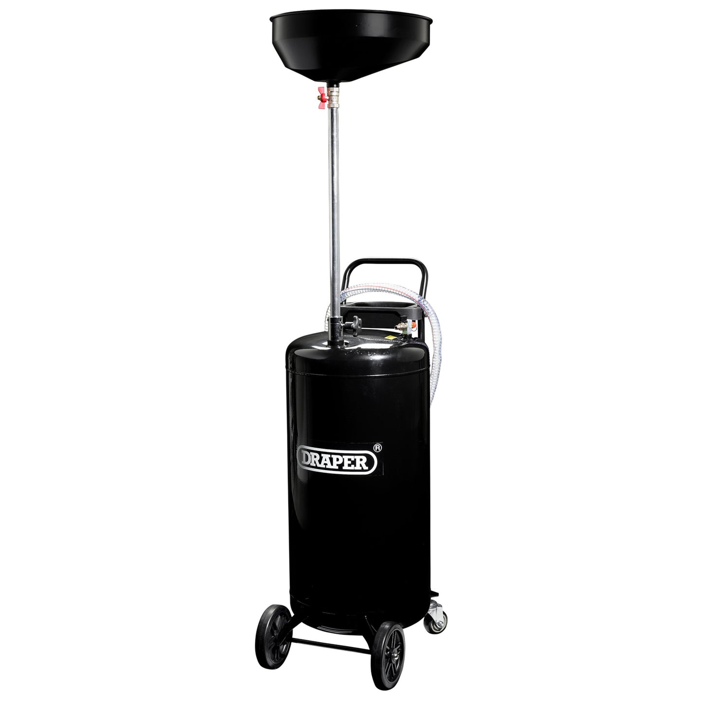 Draper Gravity Oil Drainer 90L Steel Tank Air Operated Heavy Duty Castors 13246