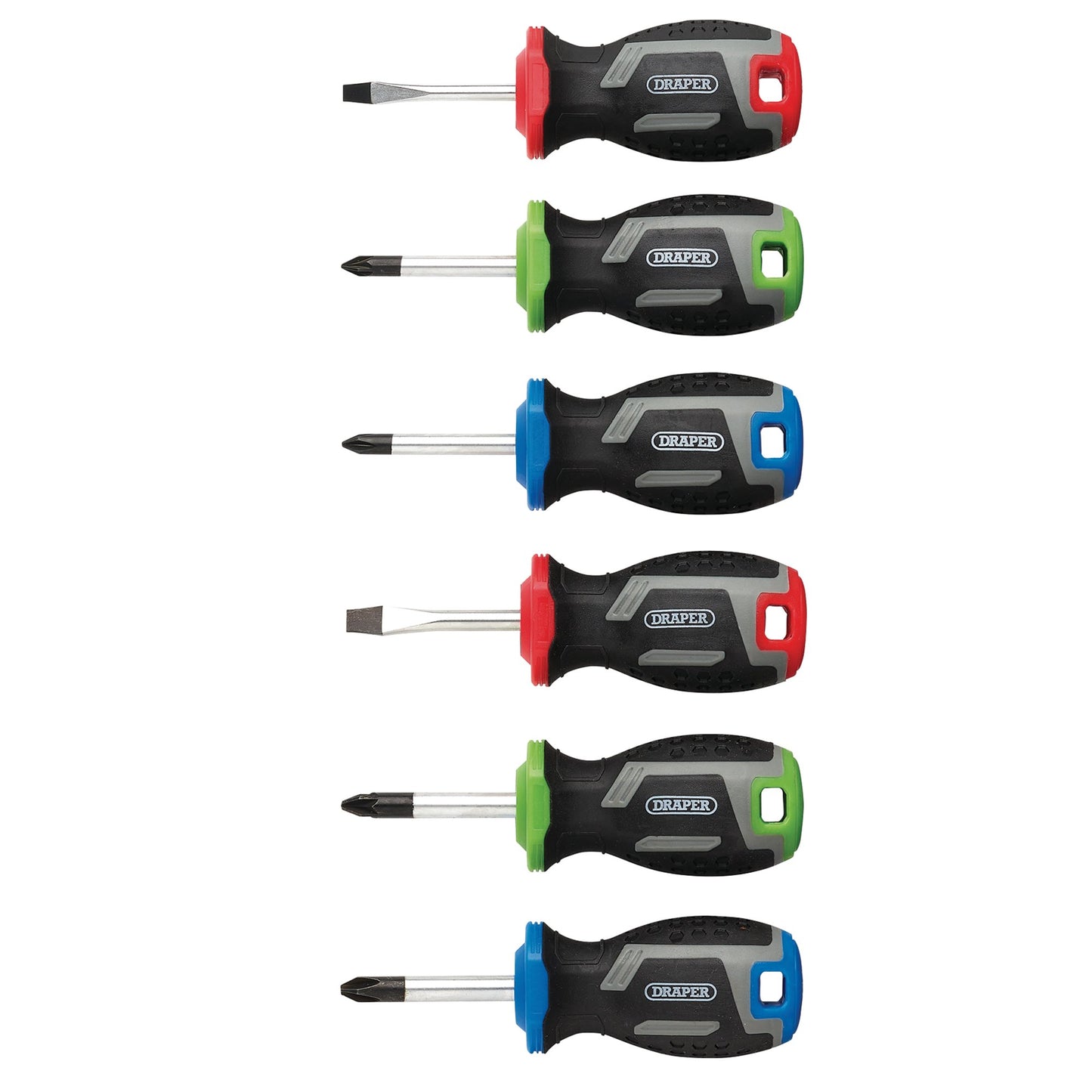 Draper Stubby Soft Grip Screwdriver Set 6 Piece Mixed Magnetised 13432