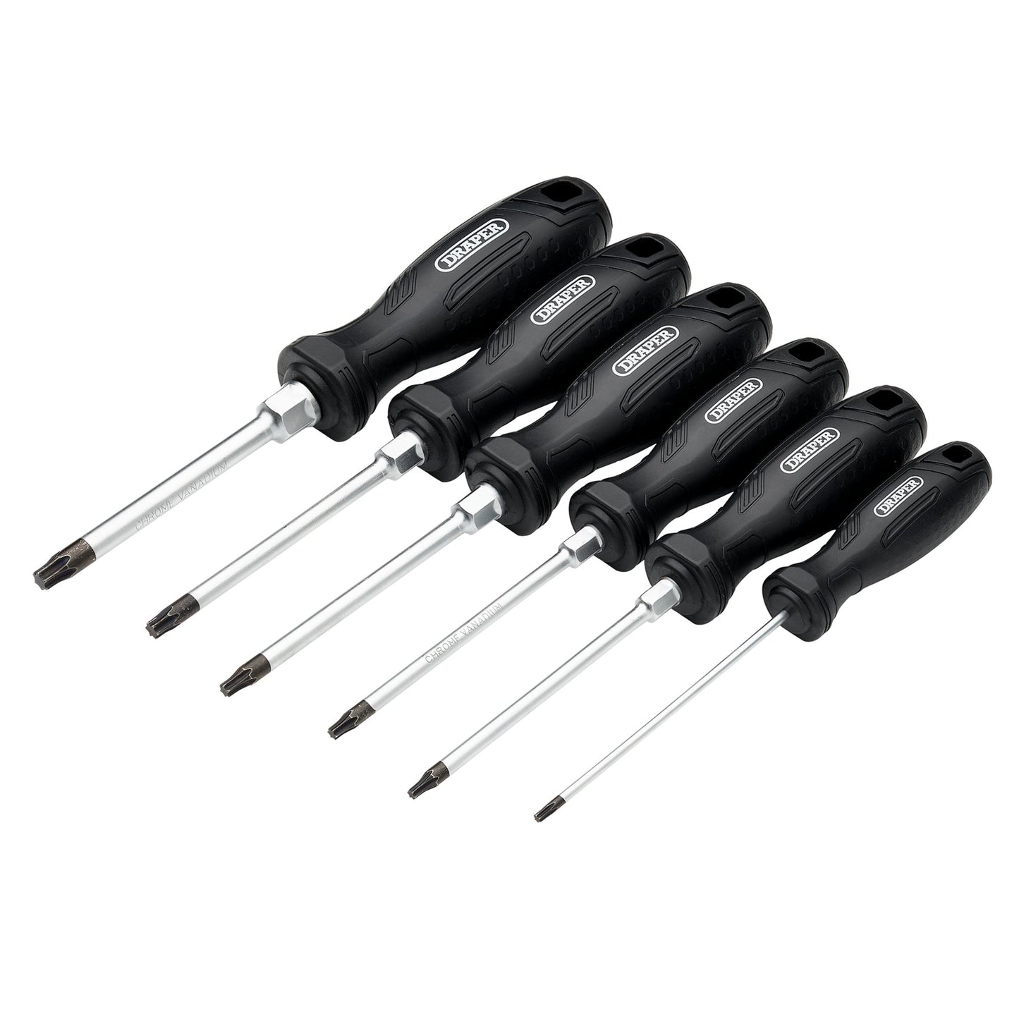 Draper Torx Star Hard Grip Screwdriver Set 6 Piece T10 To T40 Magnetised 13585