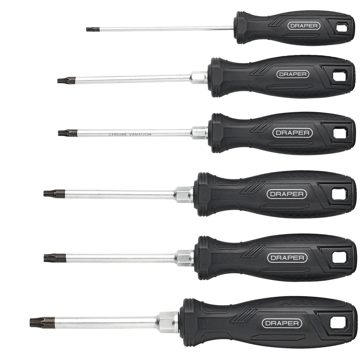 Draper Torx Star Hard Grip Screwdriver Set 6 Piece T10 To T40 Magnetised 13585