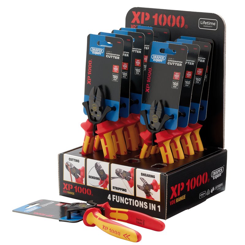 XP1000 Counter Display of VDE 160 & 180mm 4-in-1 Combination Cutters 13610