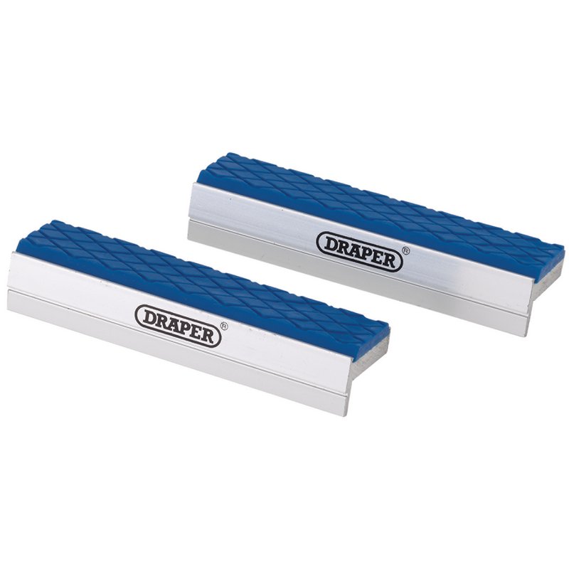 Draper Soft Vice Jaws 100mm Pair Aluminium Heavy Duty Soft Rubber Face 14178