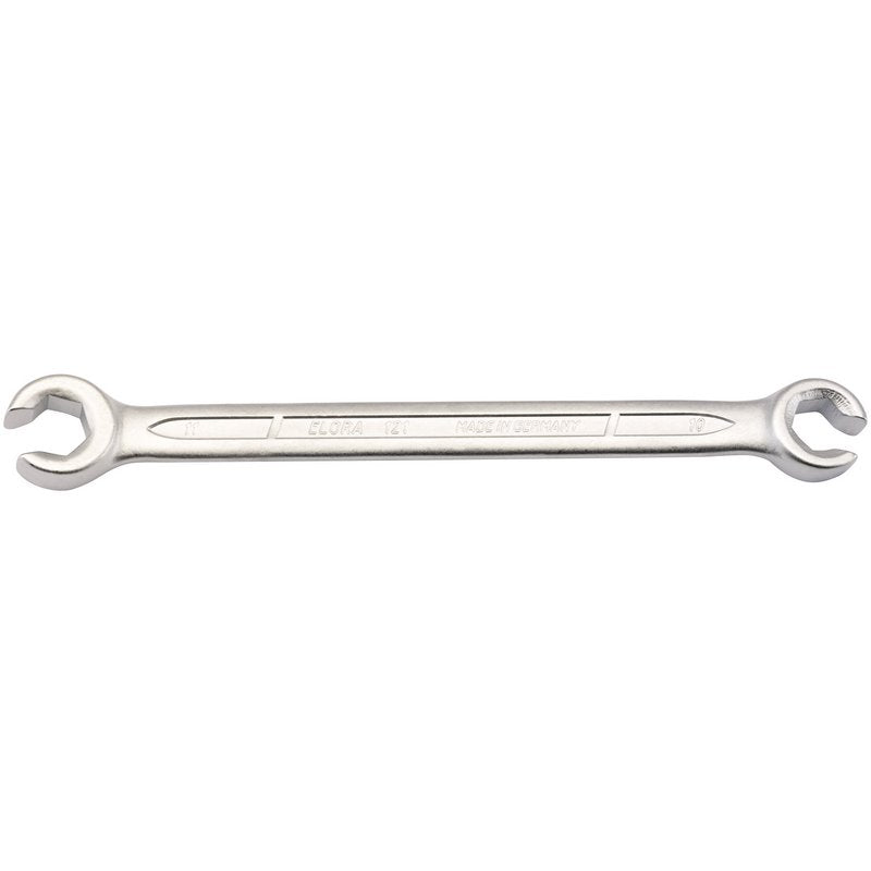 Elora 10 x 11mm Metric Flare Nut Spanner Chrome Plated Jaws Set At 15 Deg 14565