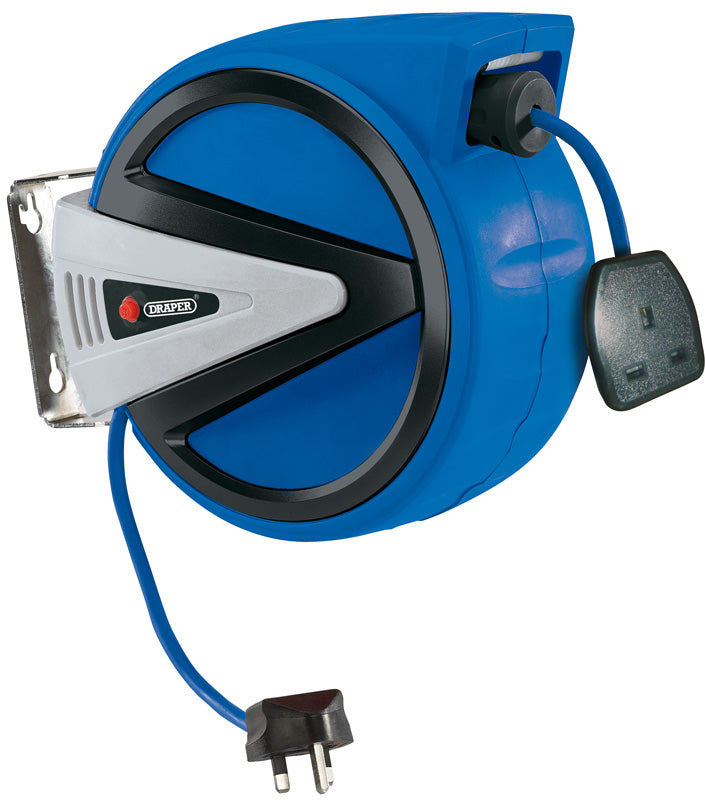 Draper 230V Retractable Electric Cable Reel 10m 1.5mm 180 deg Swivel 15051