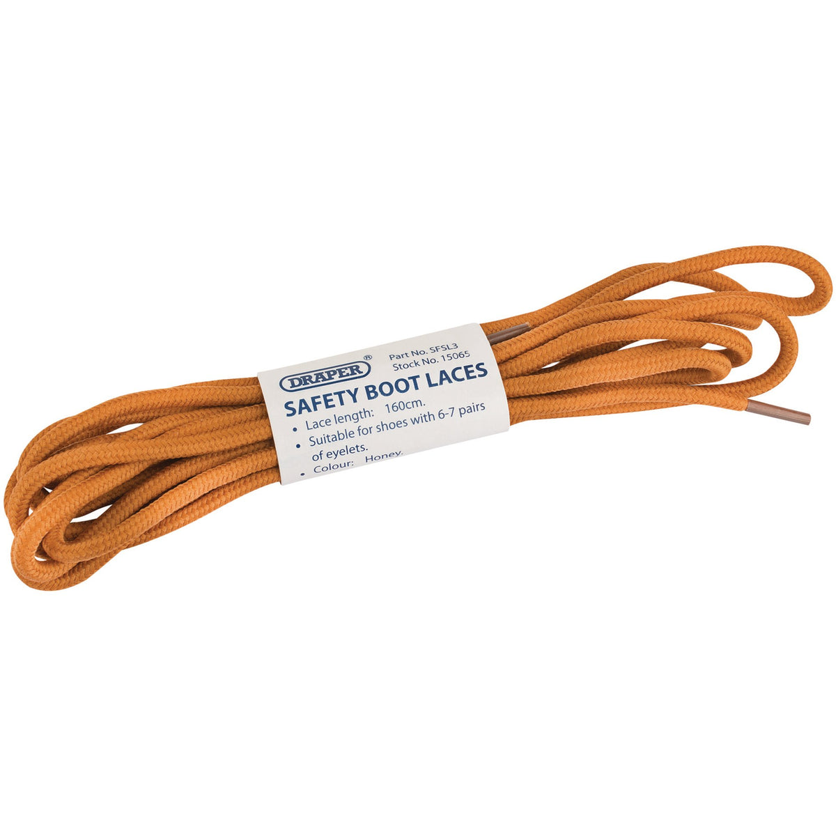 Draper Spare Laces For Safety Boots With Six Or Seven Eyelets Length 160cm 15065