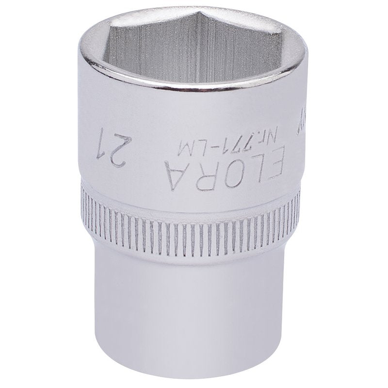 Elora 1/2"D 21mm Hexagon Socket Chrome Plated Standard Length 15310