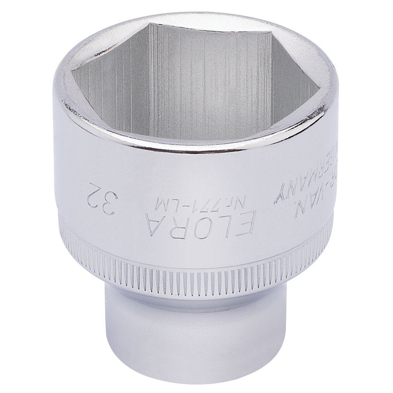 Elora 1/2"D 32mm Hexagon Socket Chrome Plated Standard Length 15321