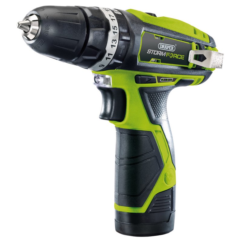 Draper Storm Force® 10.8V Power Interchange Cordless Hammer Drill with Li-ion Battery