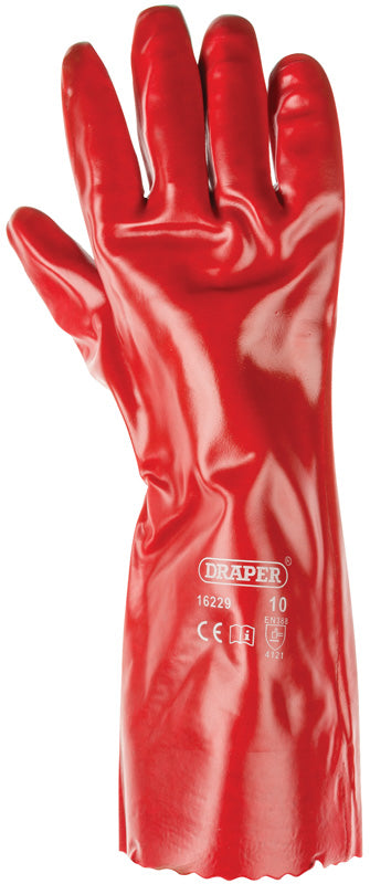 Draper PVC Gauntlets 400mm For Parts Cleaner Acid Alkali And Grease 16229