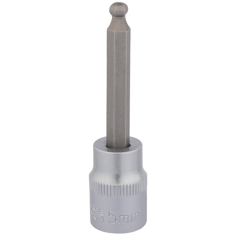 Draper Ball End Hex Socket Bit 3/8"D 5mm Length 70mm Knurled Ring 16288