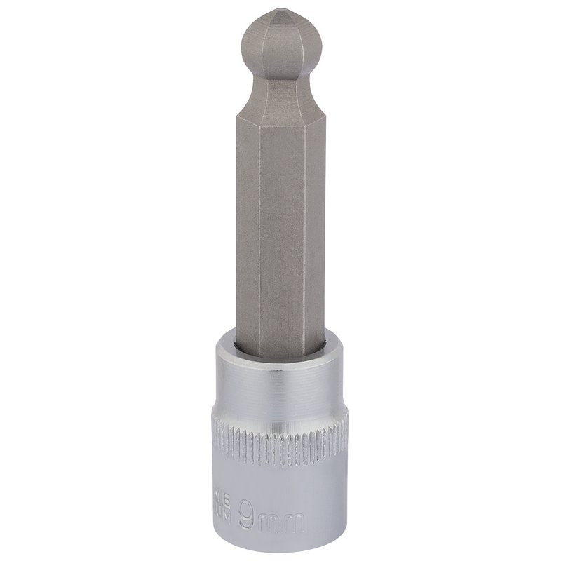 Draper Ball End Hex Socket Bit 3/8"D 9mm Length 70mm Knurled Ring 16292
