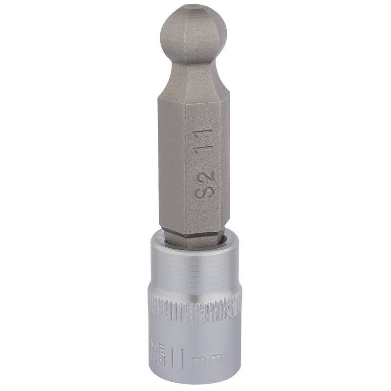 Draper Ball End Hex Socket Bits 3/8"D 11mm Length 70mm Knurled Ring 16294