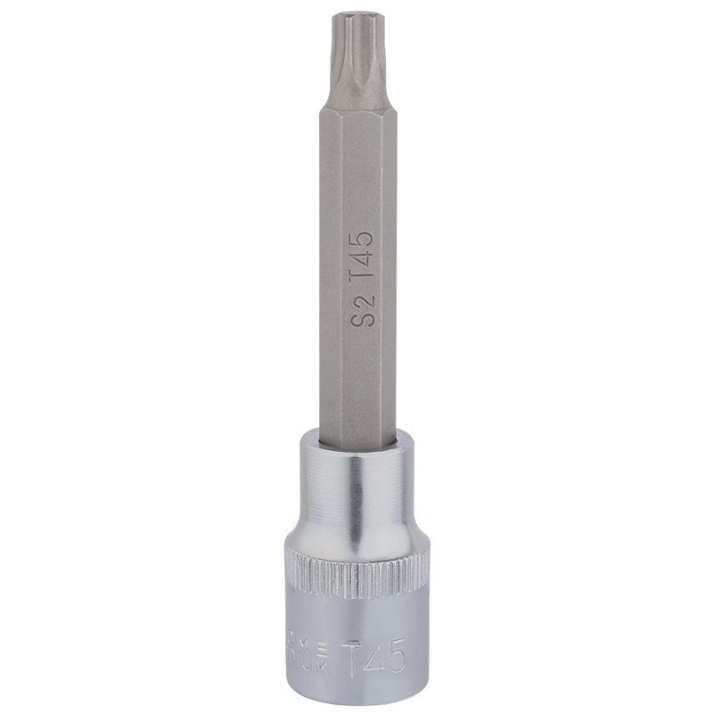 Draper Torx Star Socket Bit 1/2" Sq Dr T45 x 100mm 16316