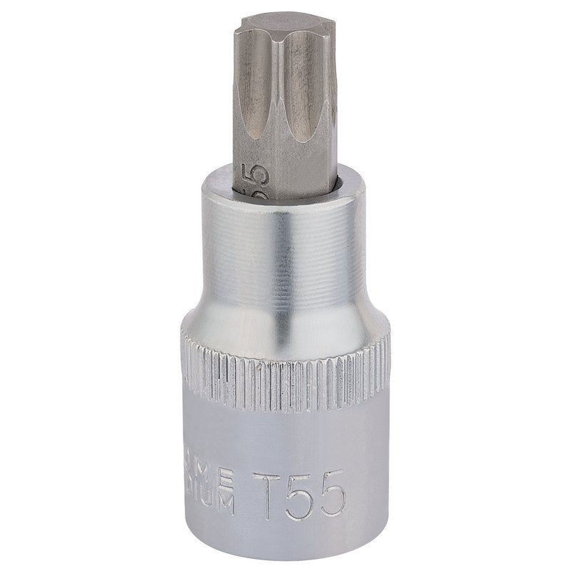 Draper Torx Star Socket Bit 1/2" Sq Dr T55 x 55mm 16319