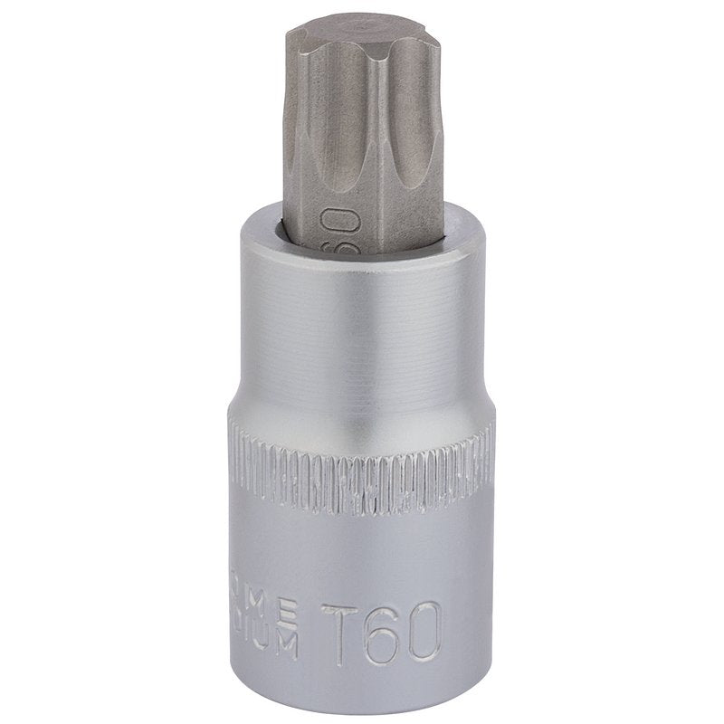 Draper Torx Star Socket Bit 1/2" Sq Dr T60 x 55mm 16323