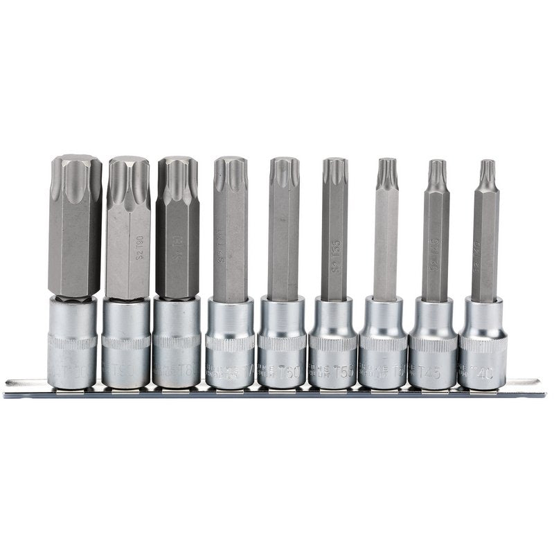 Draper TX-STAR® Socket Bit Set, 1/2" Sq. Dr., 100mm (9 Piece) - Discontinued