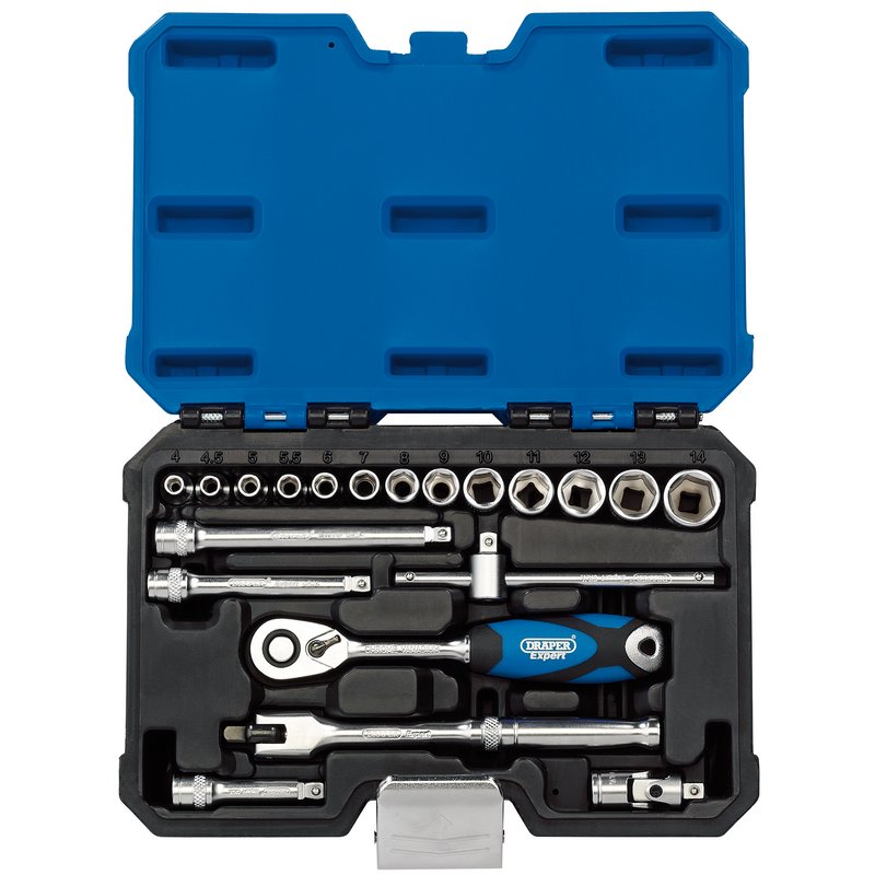 Draper Metric Socket Set 1/4"D Hexagon 20 Piece Standard Length 16442