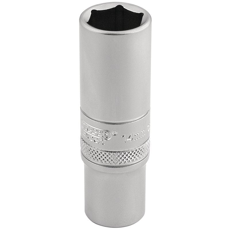 Draper 14mm 6 Point Metric Deep Socket 3/8" Sq Dr Satin Chrome 16582