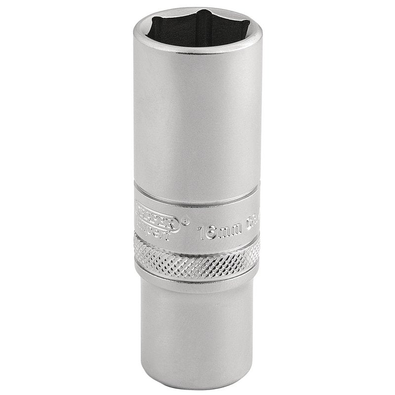 Draper Expert 6 Point Metric Deep Socket 3/8" Sq Dr 16mm Satin Chrome 16584