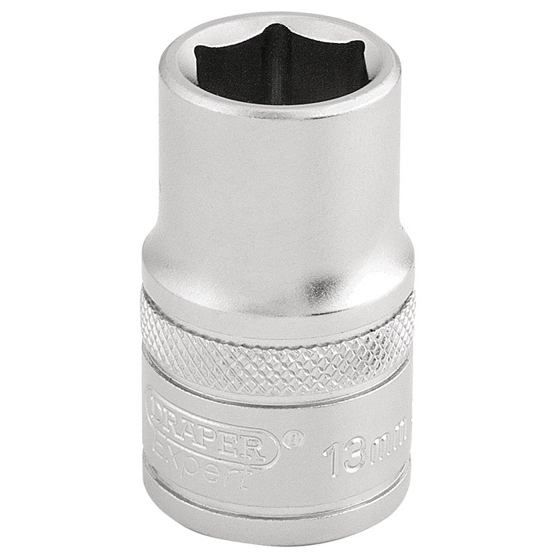 Draper 13mm 1/2"D 6 Point Metric Socket Standard Length Chrome 16602