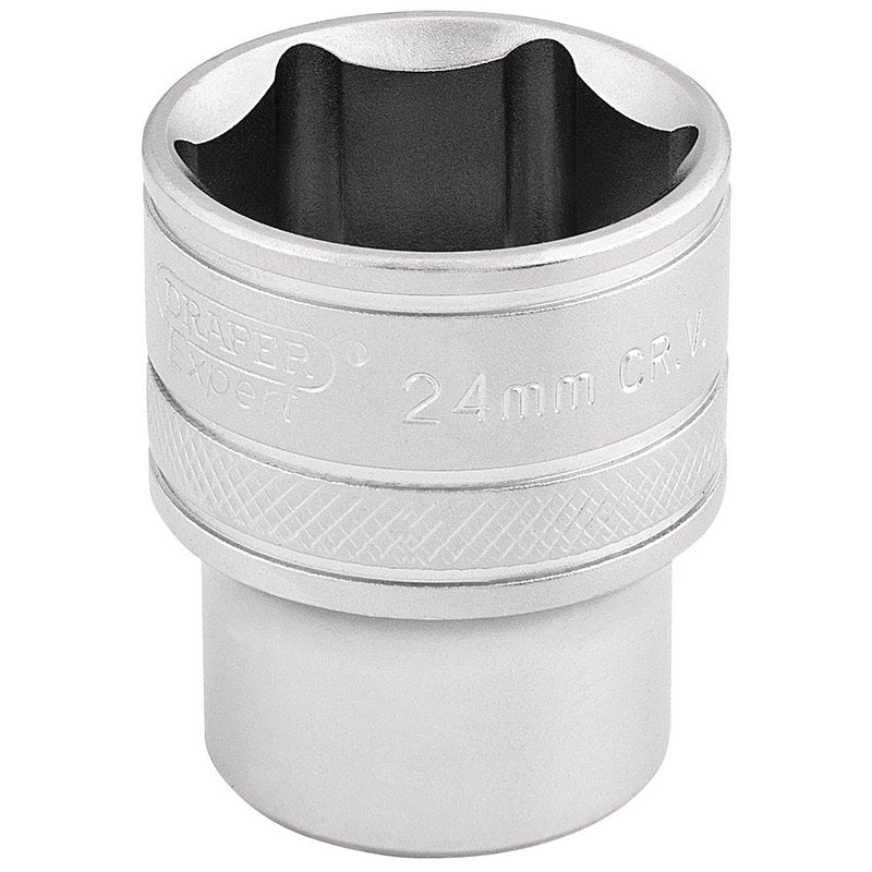 Draper 24mm 1/2"D 6 Point Metric Socket Standard Length Chrome 16615
