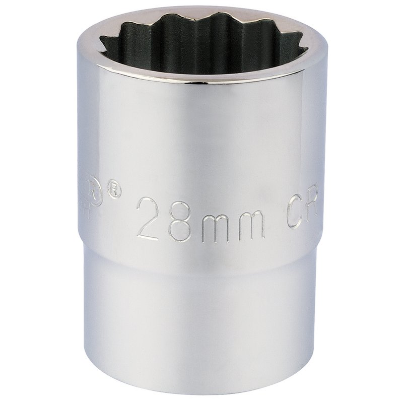 Draper 28mm 3/4" 12 Point Chrome Socket Standard Length 16697