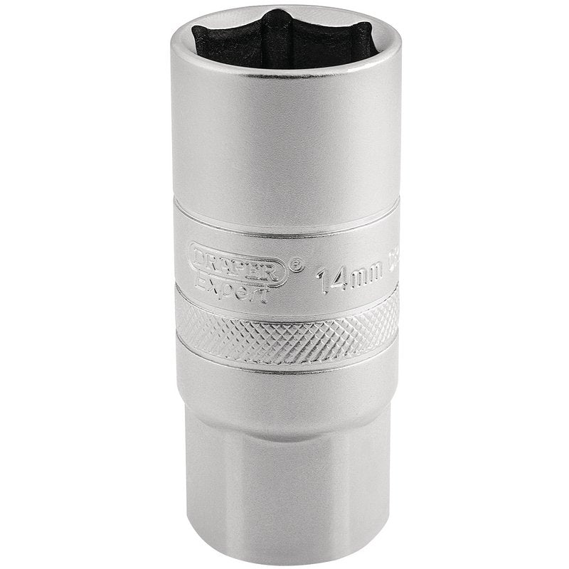 Draper 14mm Thread 6 Point Satin Chrome Spark Plug Socket 1/2"D 21mm 16783