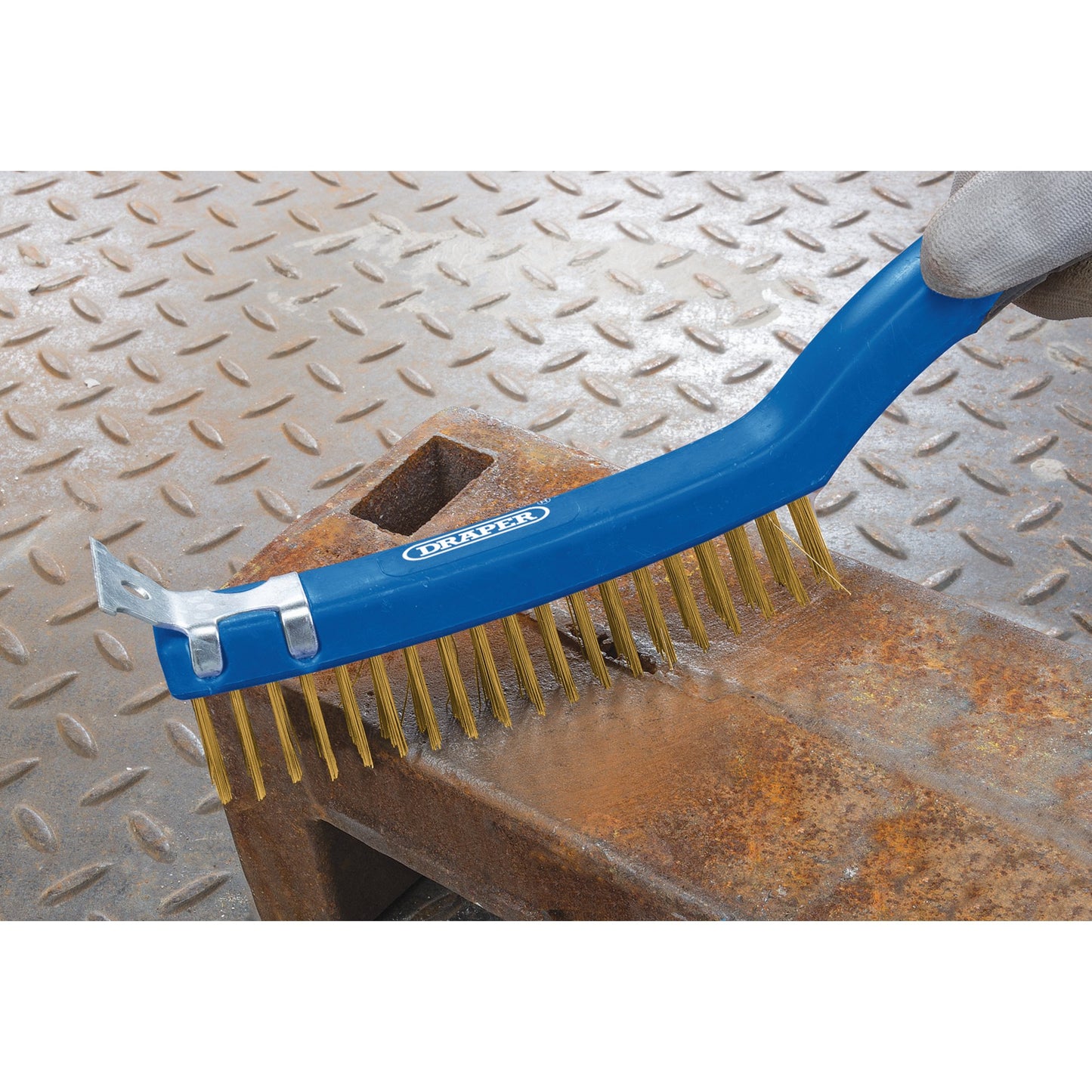 Draper Brass Wire Scratch Brush with Scraper 350mm 17181
