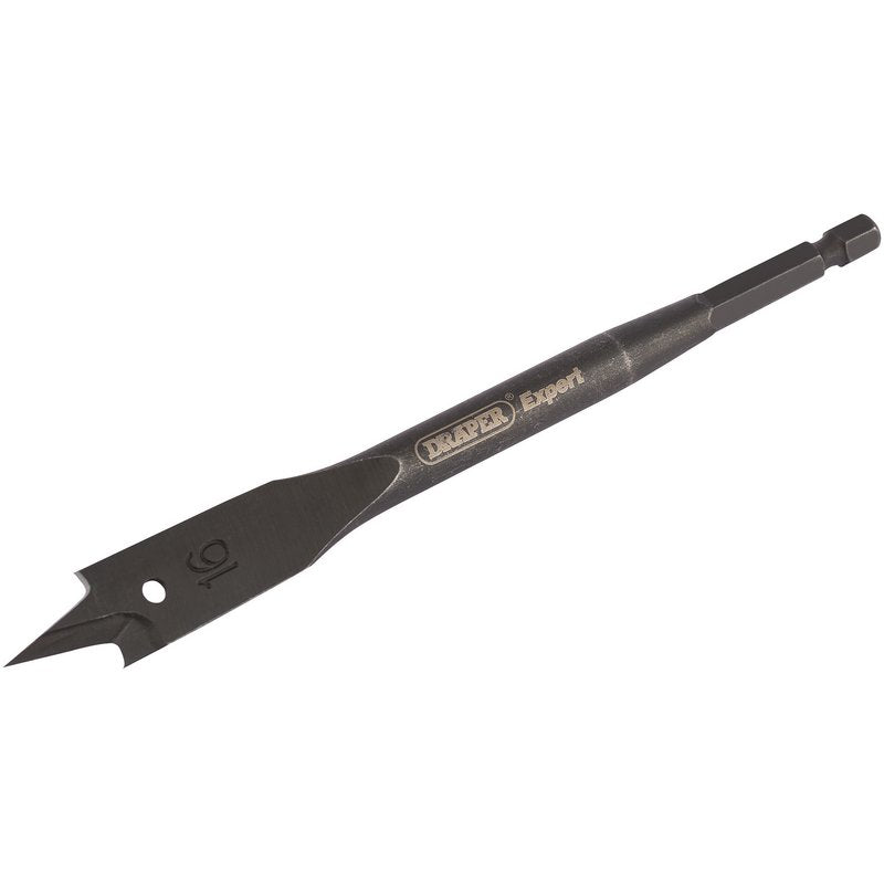Draper Expert Flat Wood Bit 16mm 6mm 1/4 Hex Shank Precision Central Point 17429