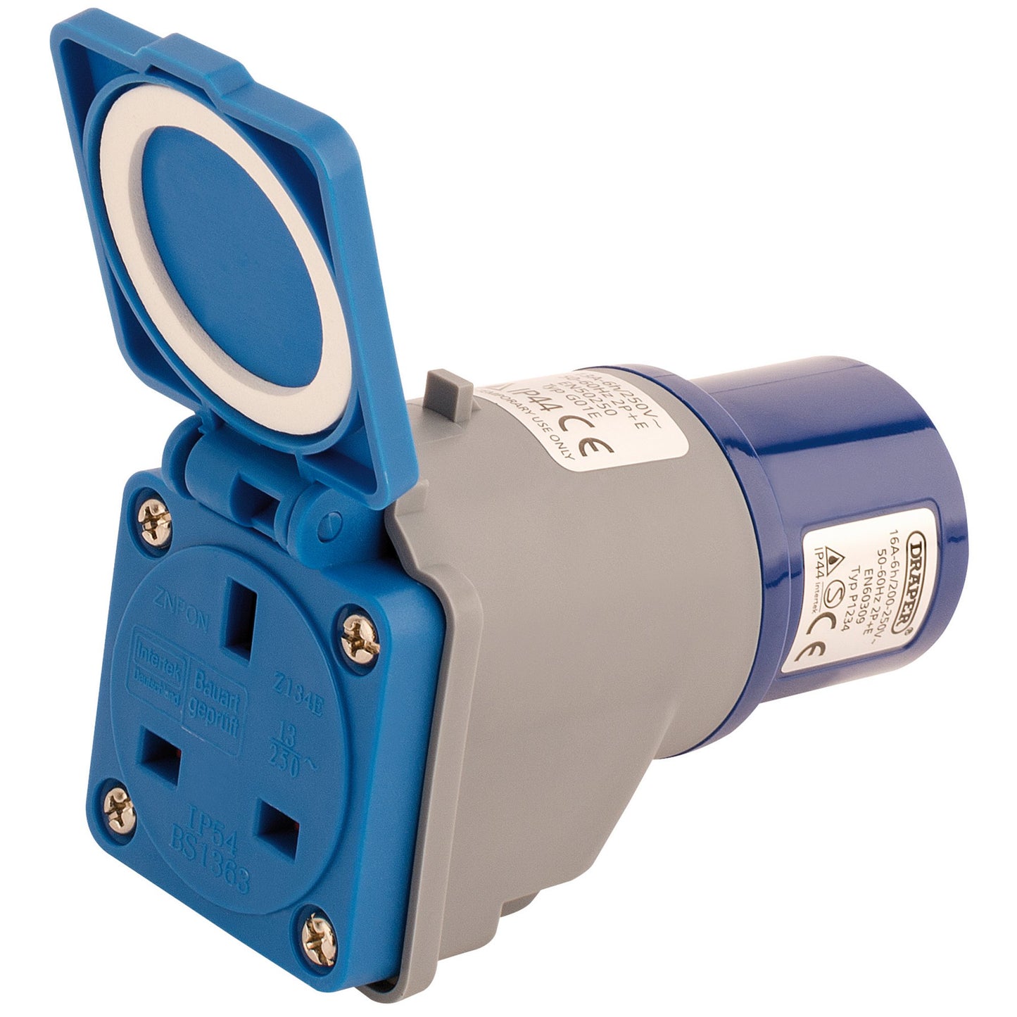 Draper 230V Electrical Site Adaptor with 16A Plug to 13A Socket 17574