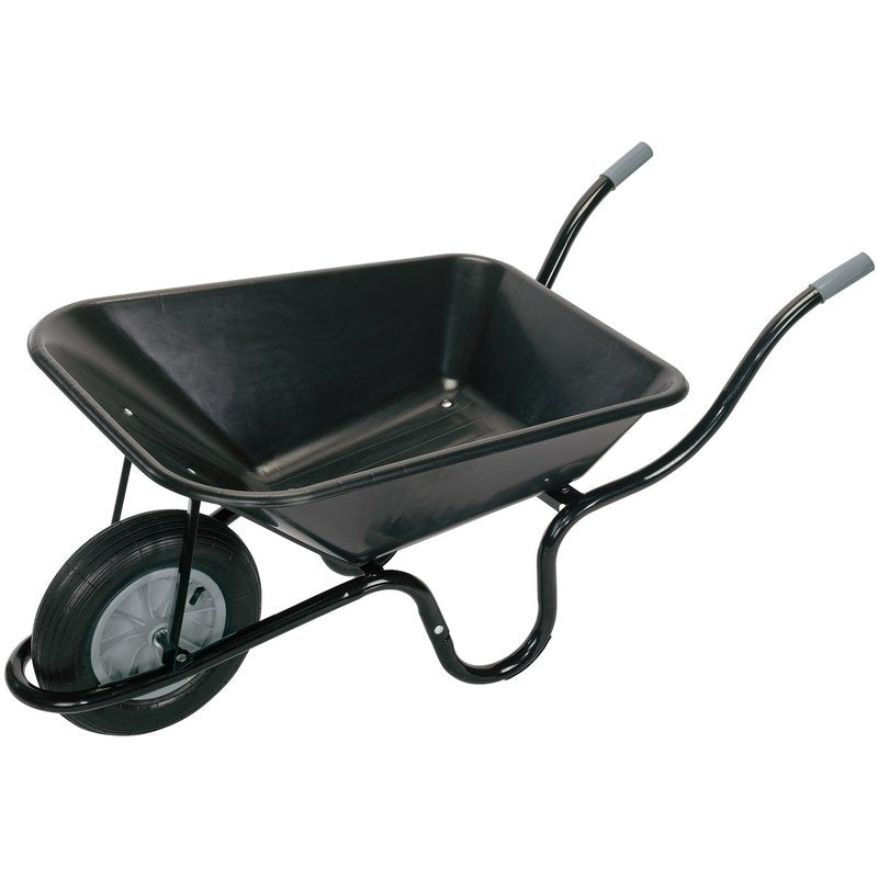 Draper Heavy Duty Plastic Tray Contractors Wheelbarrow 85L Pneumatic Tyre 17993