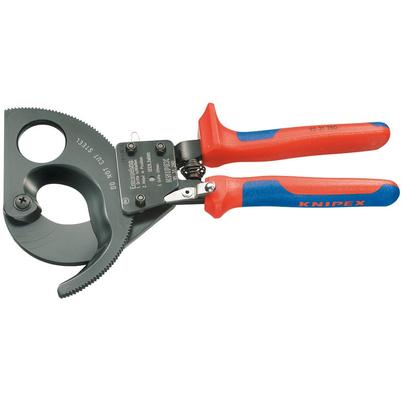 Knipex Ratchet Action Cable Cutter 280mm with two stage ratchet drive 18557