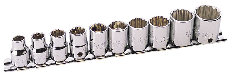 Set of 3/8" Sq. Dr. Draper Hi-Torq® Metric Sockets (10 Piece)