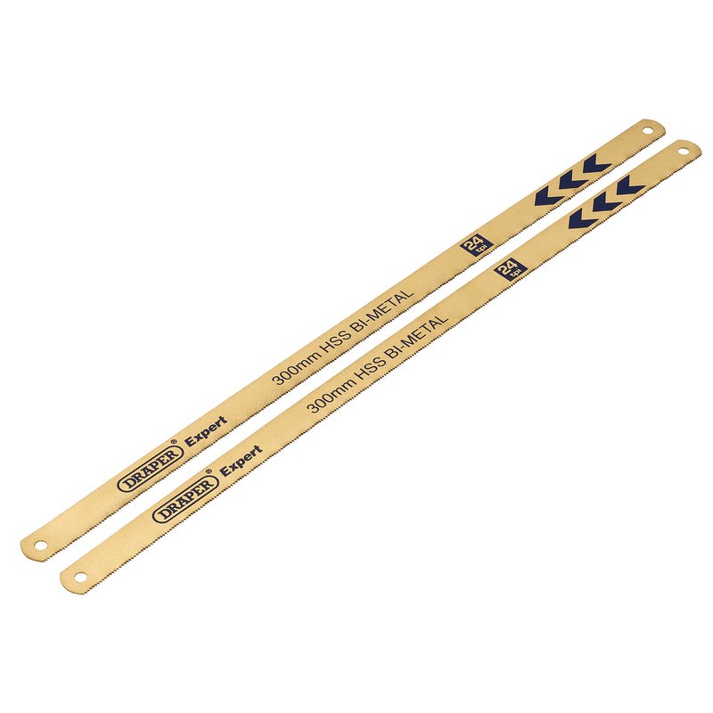 Draper Expert Bi-Metal Hacksaw Blades 300mm 24tpi Pack of 2 Saw Edge HSS 19345