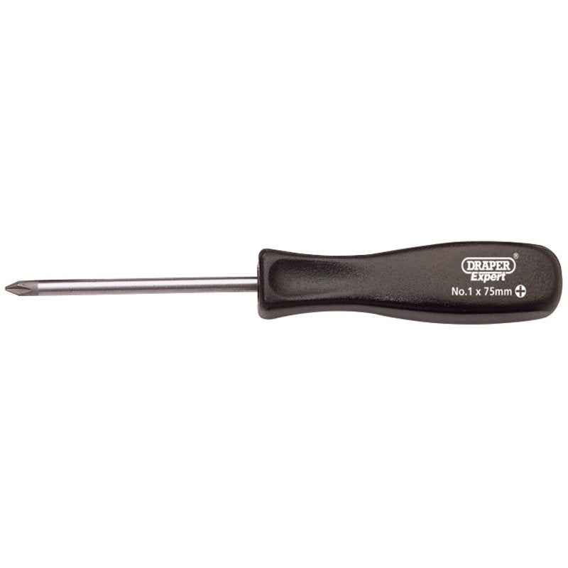 Draper Cross Slot Mechanic's Screwdriver No.1 x 75mm SVCM steel blade 19532
