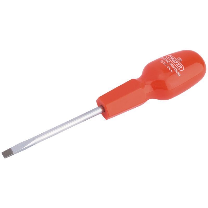 Draper Plain Slot Cabinet Pattern Screwdriver 5 x 75mm Oval Handle 19785