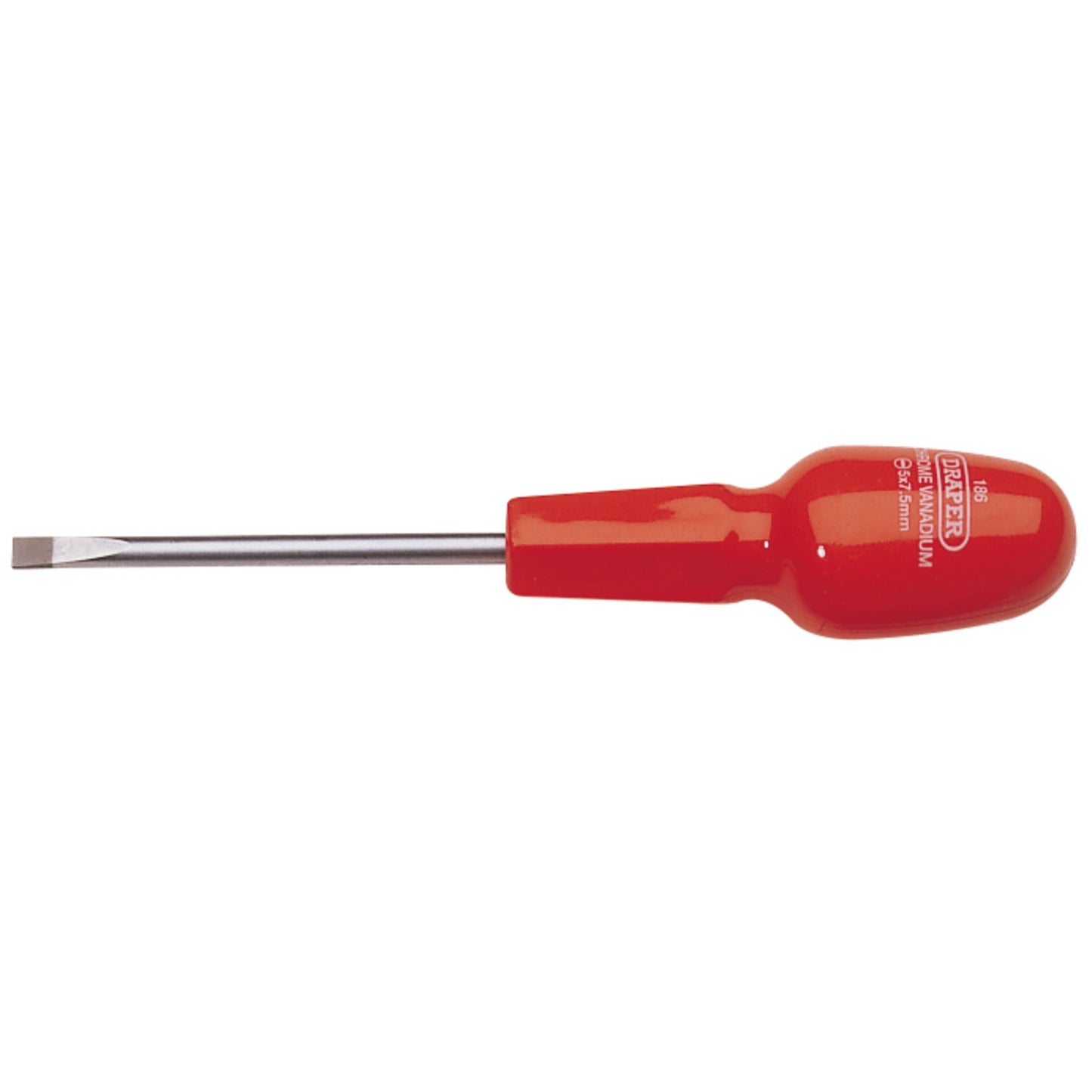 Draper Plain Slot Flared Tip Cabinet Pattern Screwdriver 5 x 75mm Oval 19830