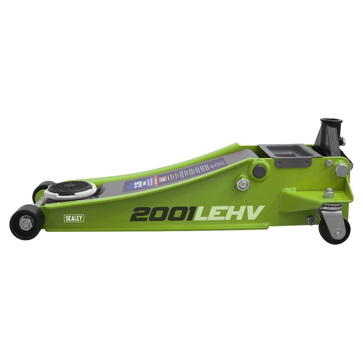 Sealey Trolley Jack 2.25 Tonne Low Profile Rocket Lift Hi-Vis Green 2001LEHV