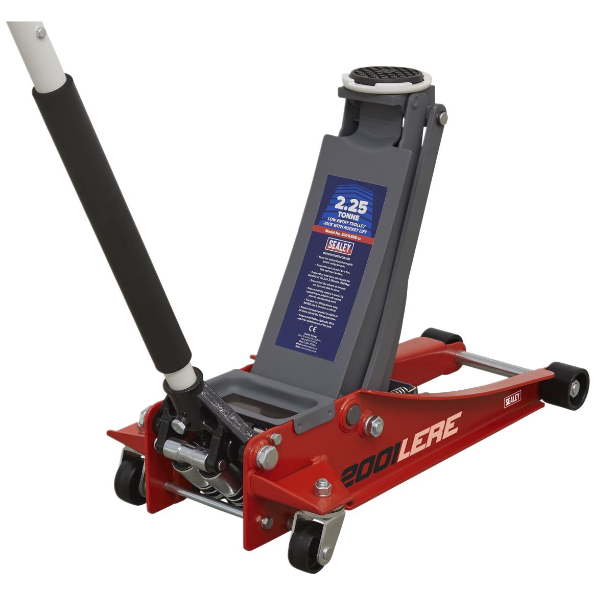 Sealey Trolley Jack 2.25 Tonne Low Profile Rocket Lift Red 2001LERE