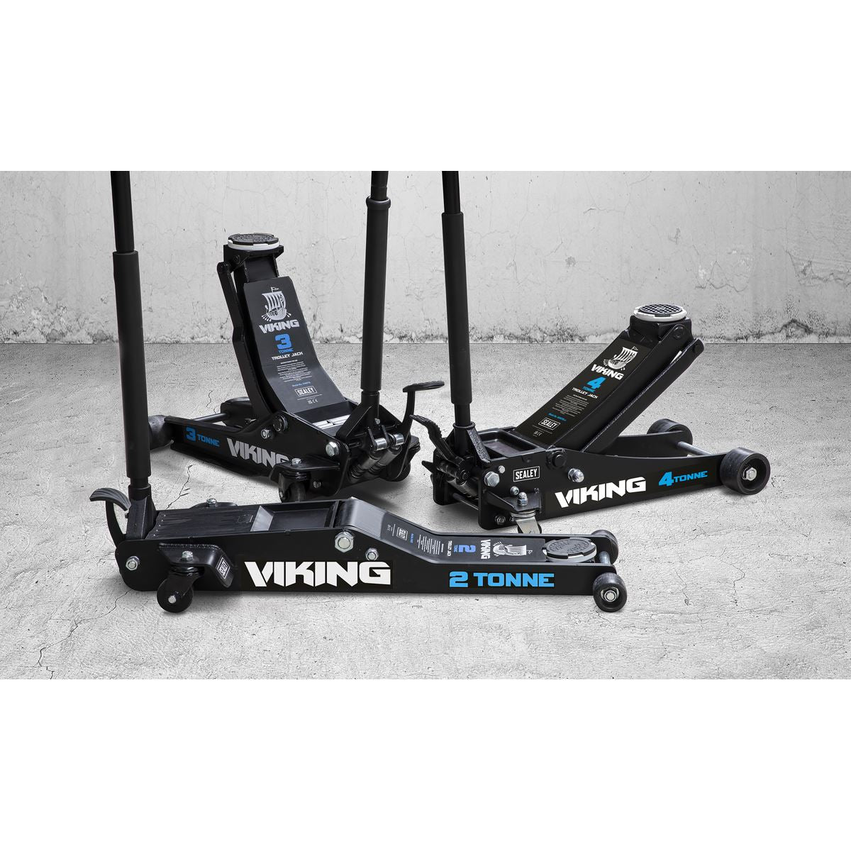 Sealey Viking Low Profile Professional Long Reach Trolley Jack 2 Tonne with Rocket Lift 2100TB