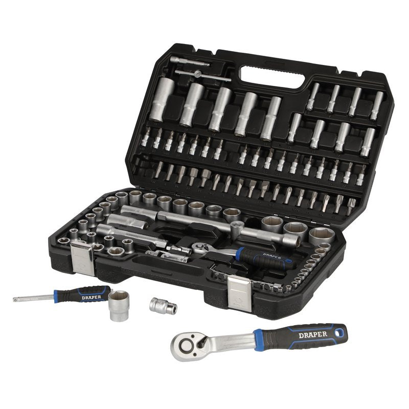 Draper Metric Socket Set 1/4" & 1/2"D 108 Piece 6 Point Deep & Standard 21536
