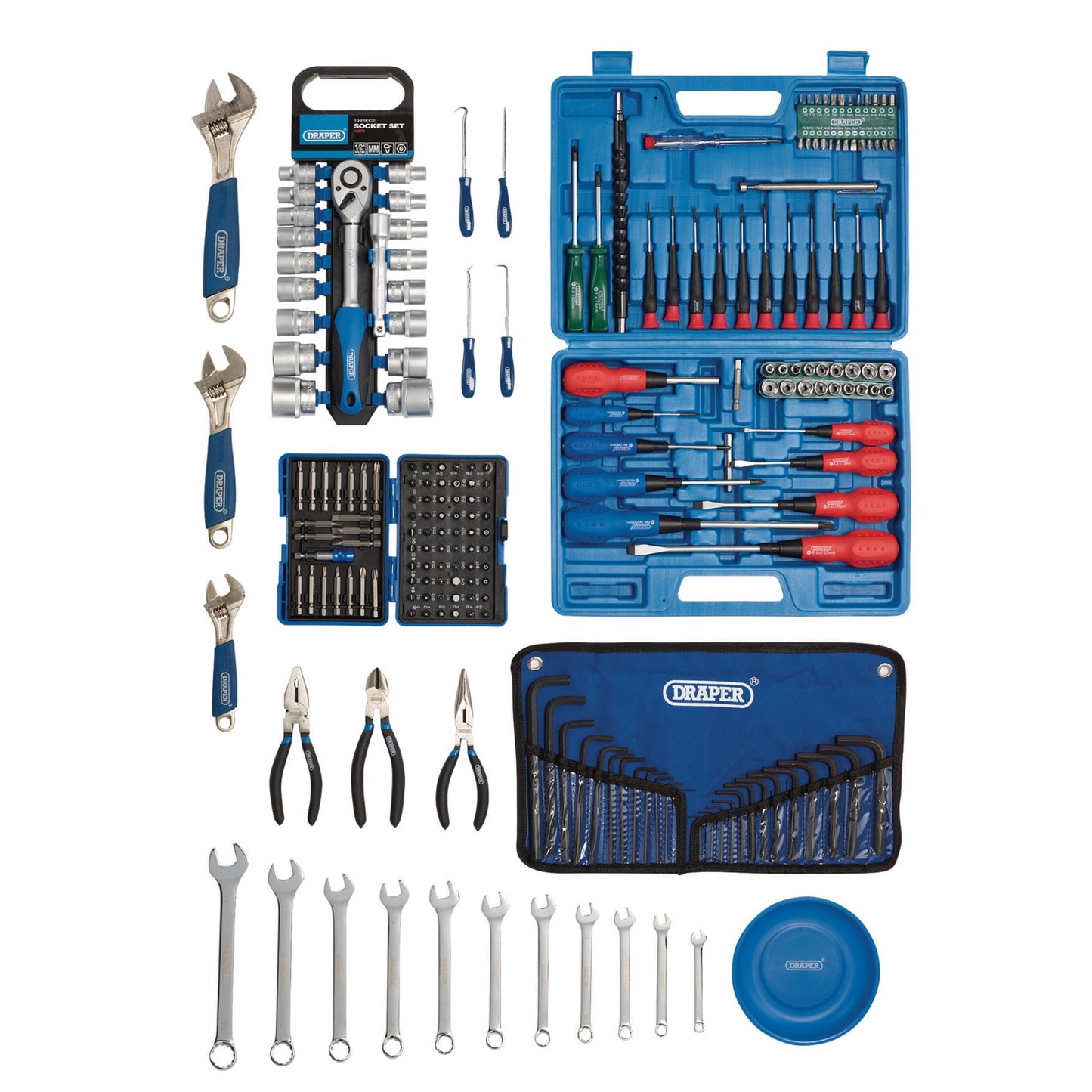 Draper Comprehensive Top Chest Tool Kit 9 Drawer 216 pc DIY Professional 21548