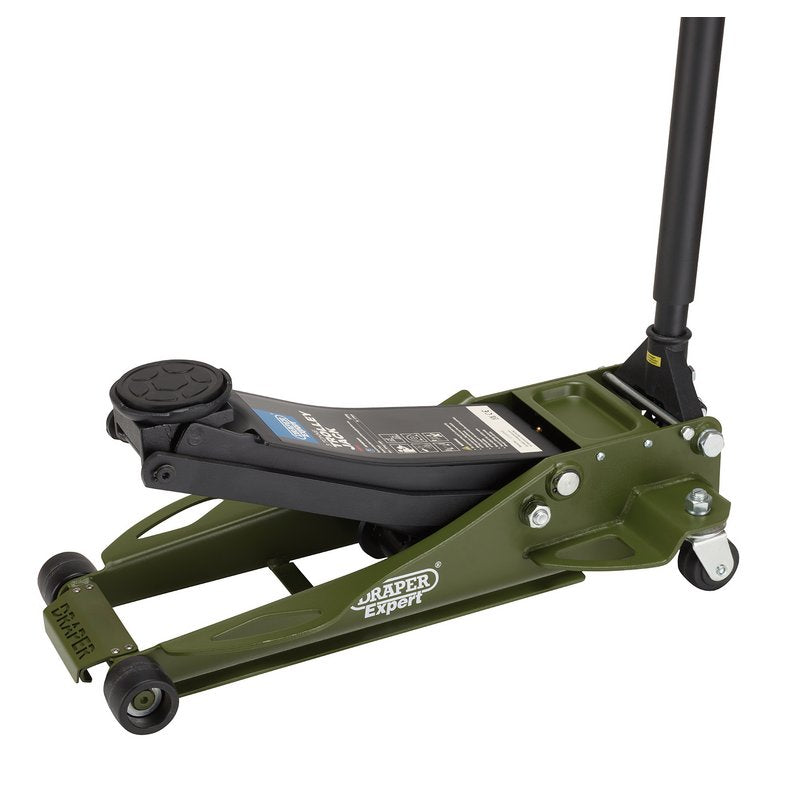 Draper Expert 3 Tonne, Green Low Profile Fast Lift Garage Trolley Jack 23817