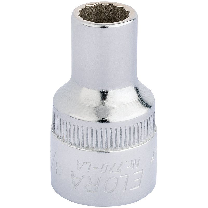 Elora Bi-Hexagon Socket 1/2"D 3/8" Chrome Plated Hardened And Tempered 24335