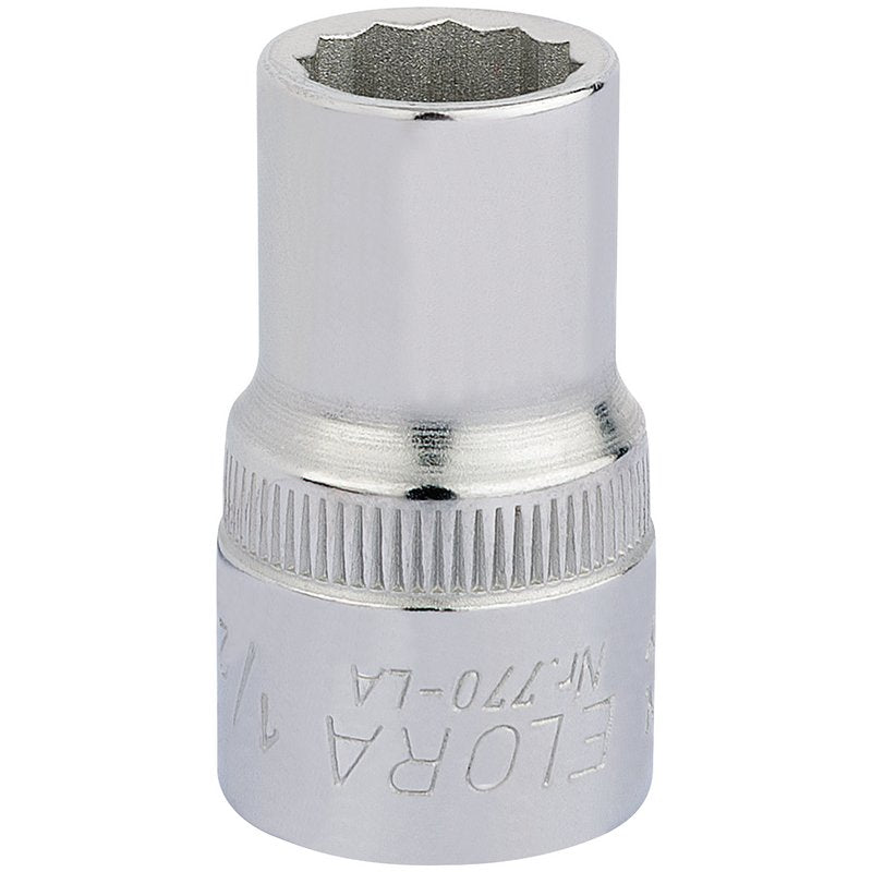 Elora Bi-Hexagon Socket 1/2"D 1/2" Chrome Plated Hardened And Tempered 24351