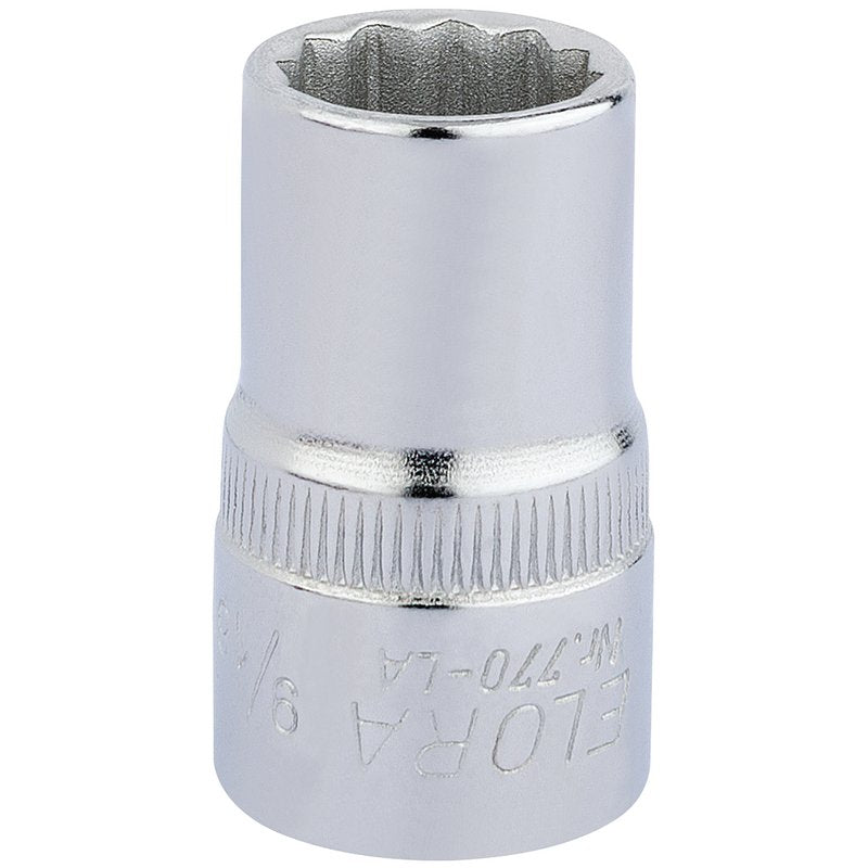 Elora Bi-Hexagon Socket 1/2"D 9/16" Chrome Plated Hardened And Tempered 24369