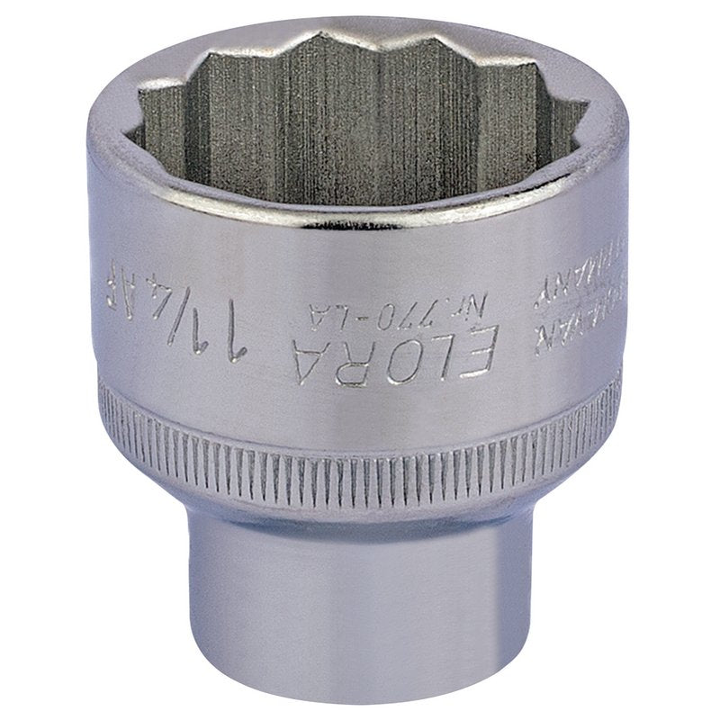 Elora 1/2"D Bi-Hexagon Socket 1.1/4" Chrome Plated Hardened And Tempered 24517