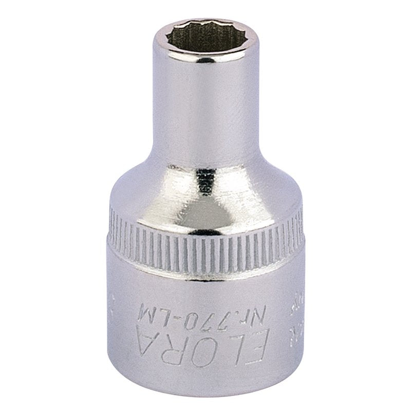 Elora Bi-Hexagon Socket 1/2"D 8mm Chrome Plated Hardened And Tempered 24533