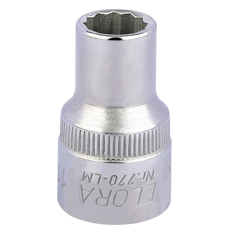 Elora Bi-Hexagon Socket 1/2"D 11mm Chrome Plated Hardened And Tempered 24567